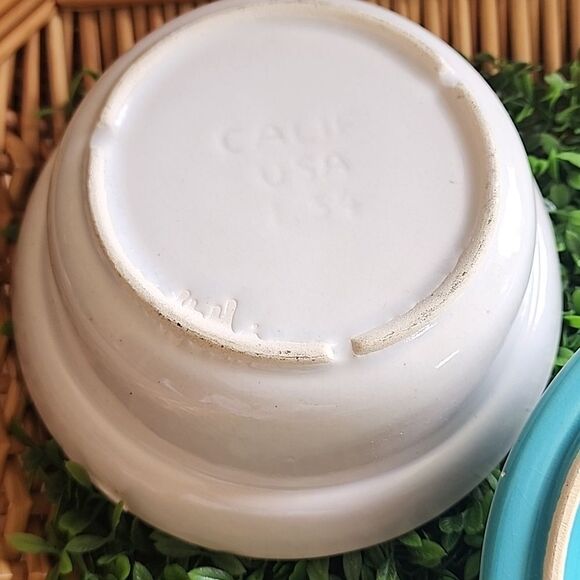 Vintage 60's Ceramic Leaf Shaped Lid With Bowl - Picture 6 of 12